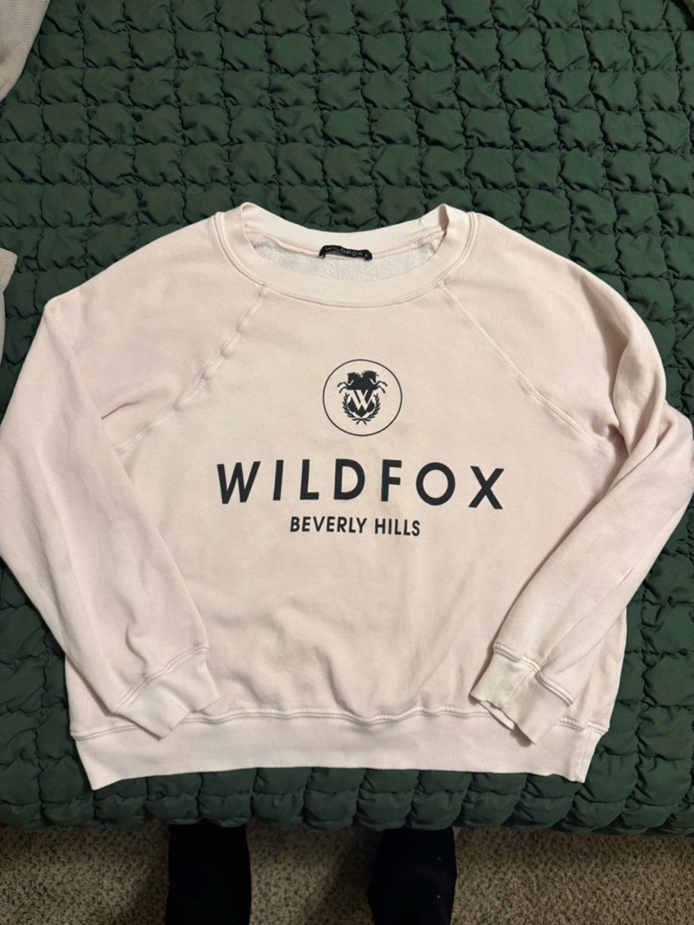 Wildfox Light Pink Relaxed Fit Slouchy Beverly Hills Sweatshirt Size Small EUC